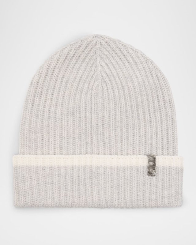 Ribbed Cashmere Beani